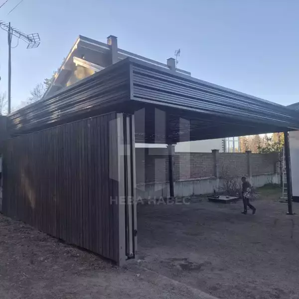 автомобильный навес с кровлей из профлиста