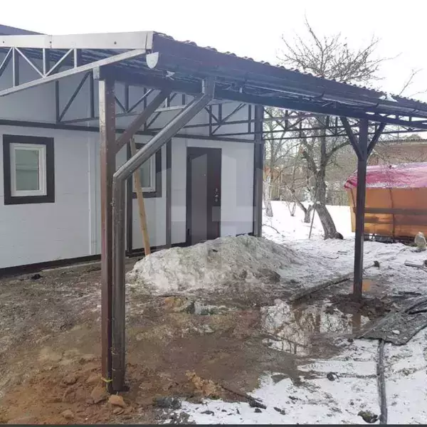 Односкатный навес с водостоком