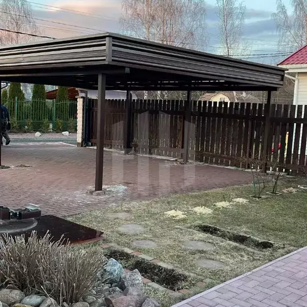 навес с обшивкой ферм
